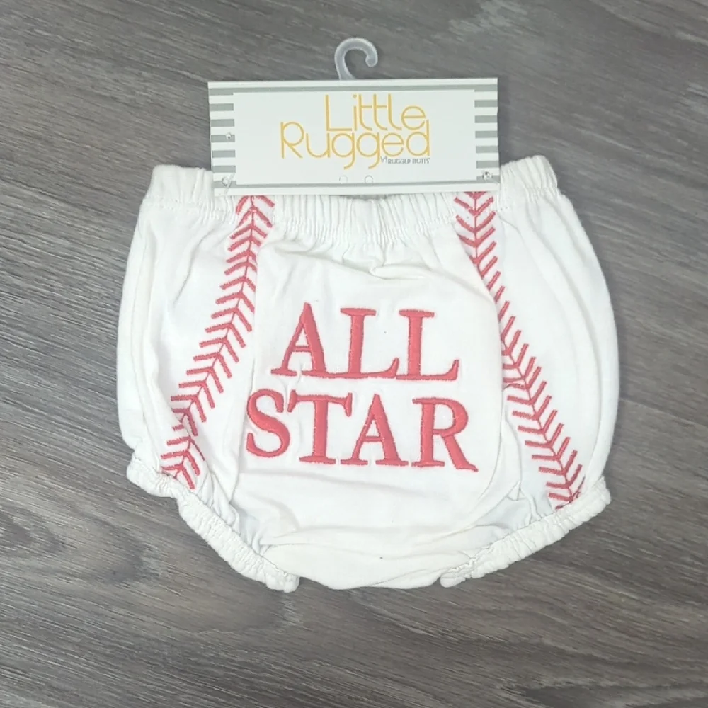 🌟NWT 0/6 Kids 'All Star' White and Red Diaper Cover
